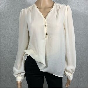Needle & Thread Women's Chiffon Blouse Top size Medium Semi Sheer Career Wear